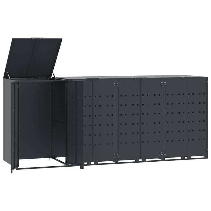 vidaXL - Containerberging - 4 - containers - 276x79x117 - cm - staal - antraciet