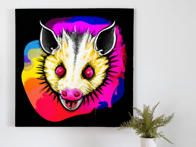 Fiery possum explosion | Fiery Possum Explosion | Kunst - centimeter op | Foto op | Fiery possum explosion | Fiery Possum Explosion | Kunst - centimeter op | Foto op | Forex | 60 × 60 cm