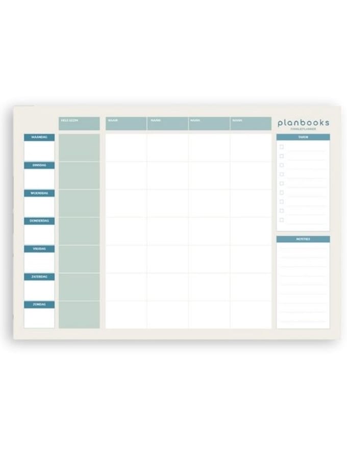 Planbooks - Familieplanner - Gezinsplanner - Weekplanner 2023 - Weekplanner Papier