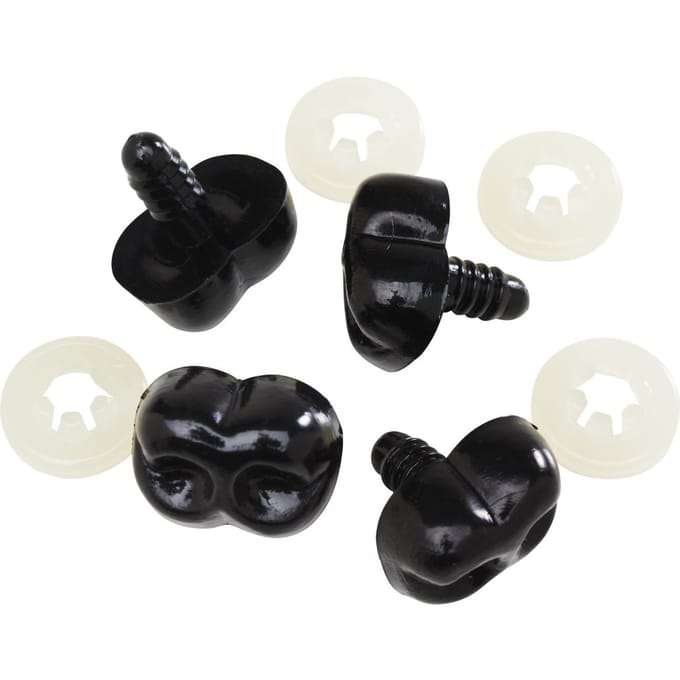Berenneuzen zwart, 20 mm, 4 stuks