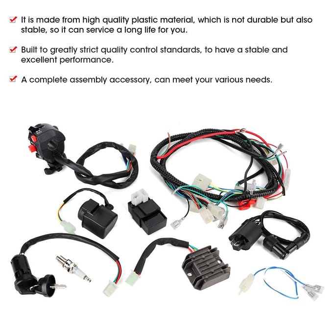 Faisceau de câbles électriques, accessoire d'assemblage CDI pour quad 200 cm³ noir