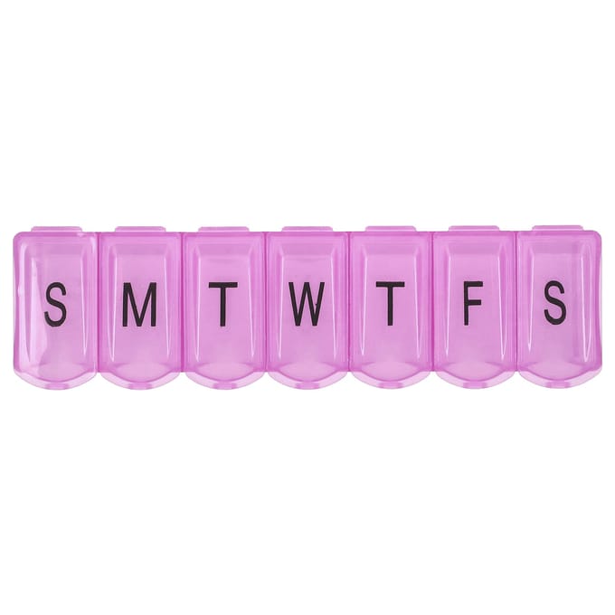 7-Daagse Ultra Bubble-Lock Pillenbox, XL, 1 Pillendoosje pink