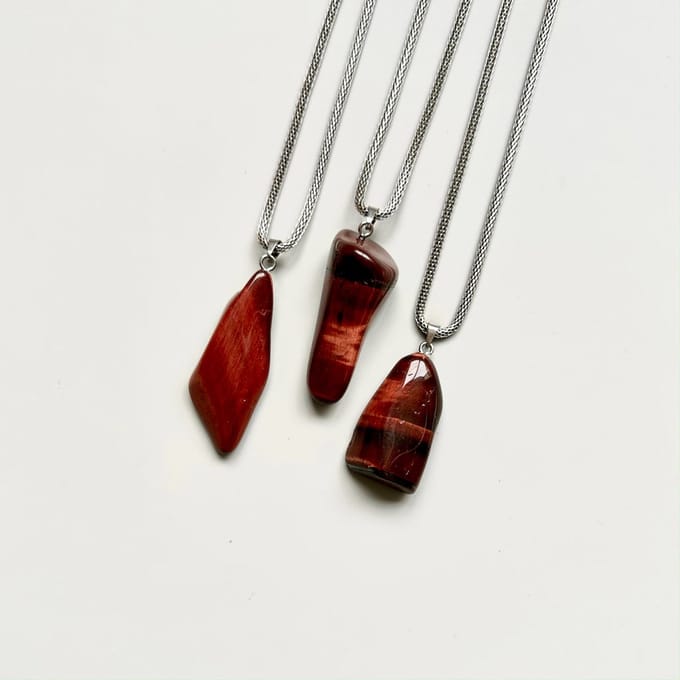 Gemstone ketting Tijgeroog rood