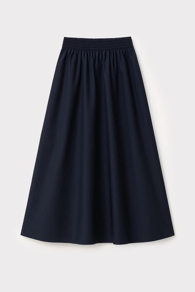 Touché Privé - Geweven rok met elastische taille - Marine - Dames