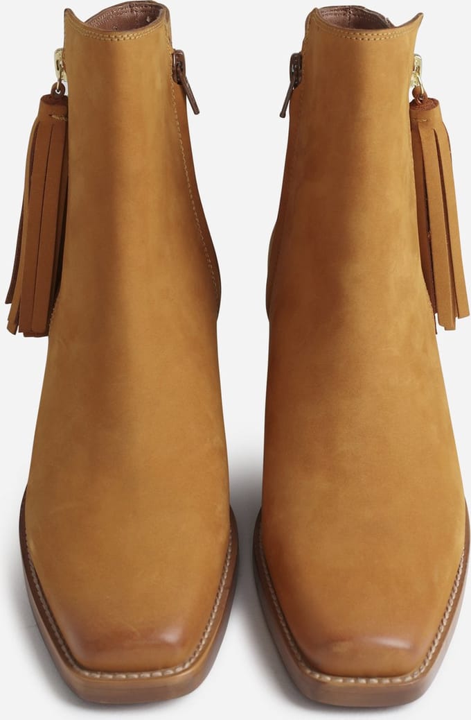 BRONX Cassidy - maat 37 - Dames Enkellaarzen - Cognac