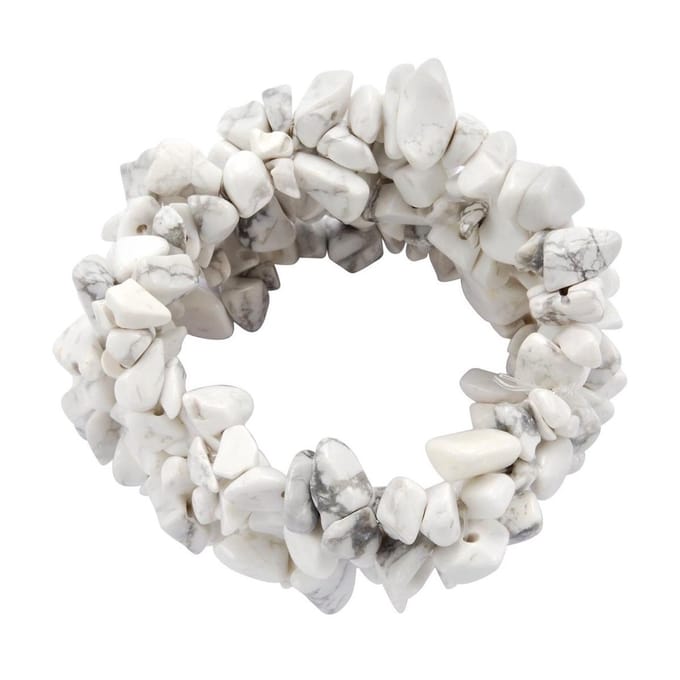 Behave - Armband - Natuursteen - Wit - Elastisch