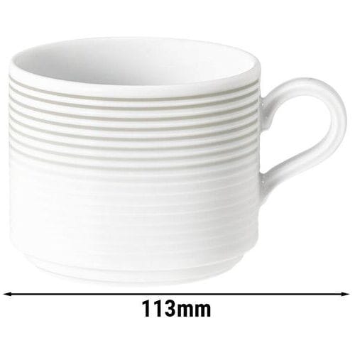 (6 stuks) SELTMANN WEIDEN Latte kop - 0,25 liter - Parelgrijs Wit / Grijs
