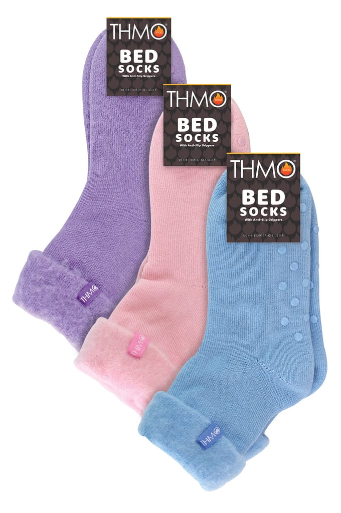 THMO - 3 Paar Dames Pantoffel Sokken met Antislip Grips | Bed Sokken - Diverse