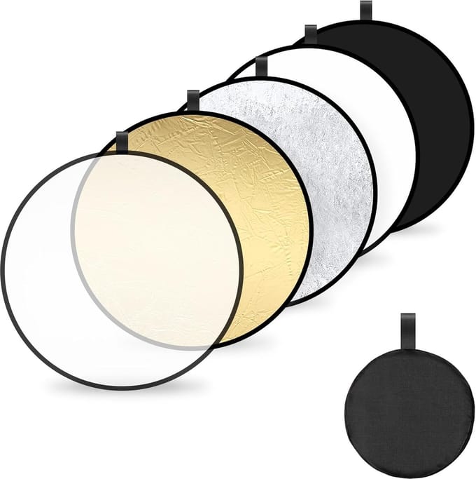 5-in-1 Opvouwbare Fotoreflector Set 60cm voor Studio en Portret