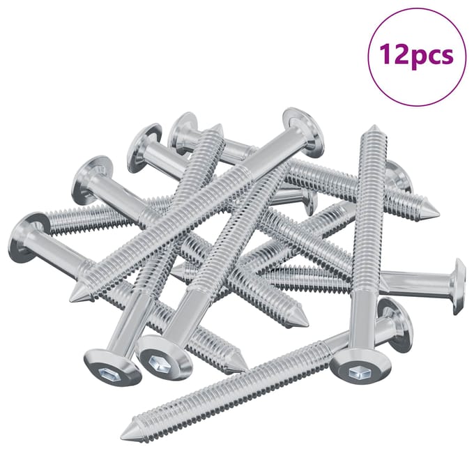 vidaXL Schroef 12 pcs Zilver M6 x 60 mm Staal