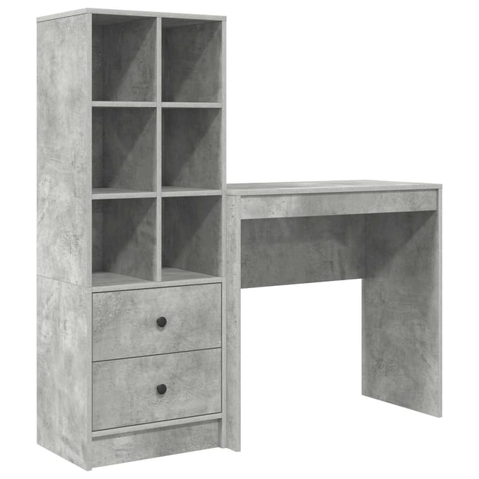 vidaXL - Bureau - Beton - Grijs - 125,5 - x - 40 - x - 127 - cm - 2 - st