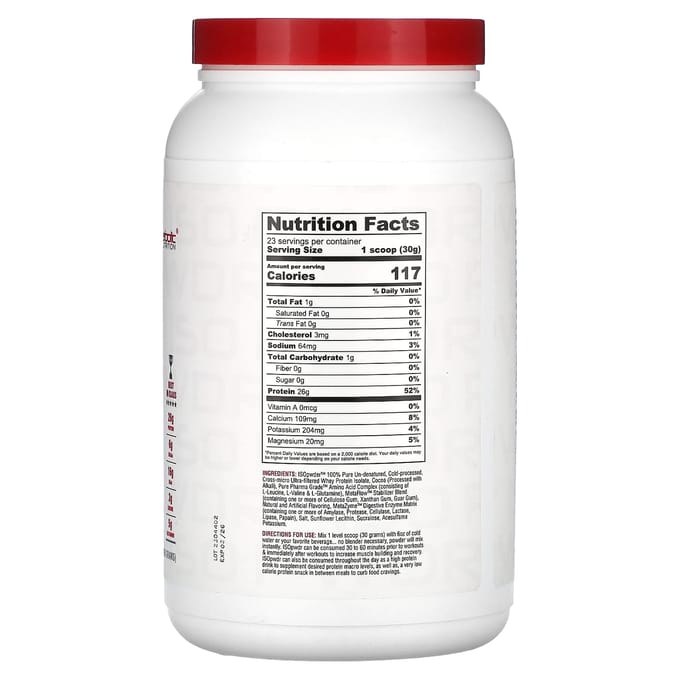 Metabolic Nutrition, ISOpwdr, wei-eiwitisolaat, chocolade cupcake, 1,52 lb (690 gr)