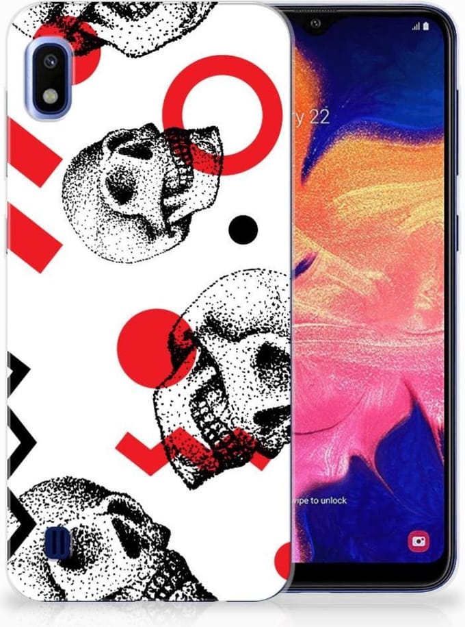 Silicone Back Case Samsung Galaxy A10 Skull Red