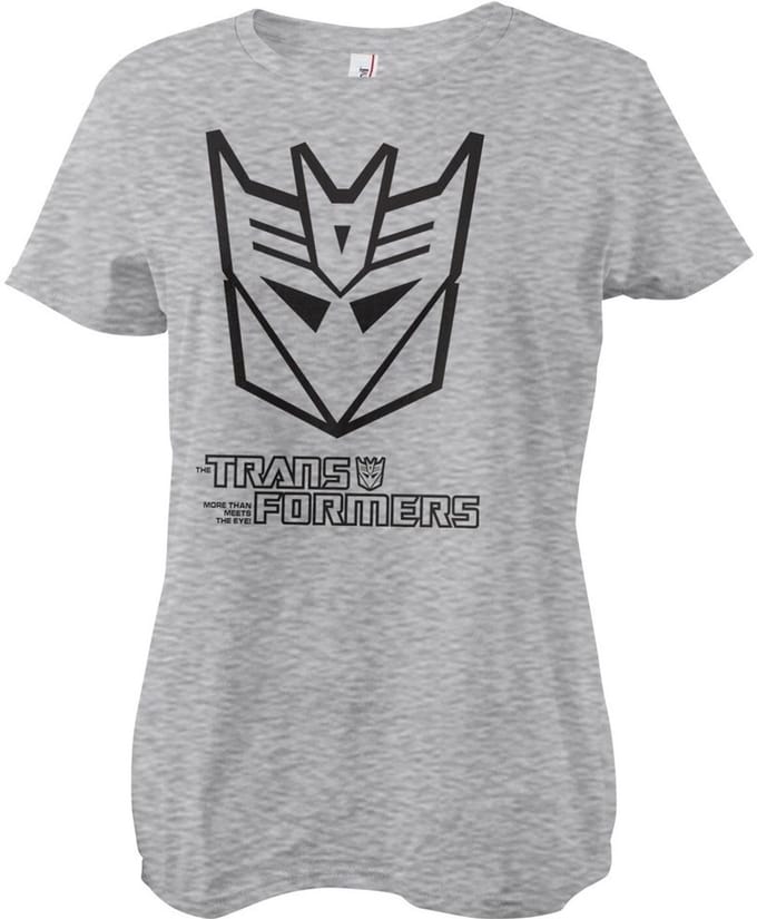 Transformers Decepticon Monotone Girly Tee dames-T-shirt Heathergrey