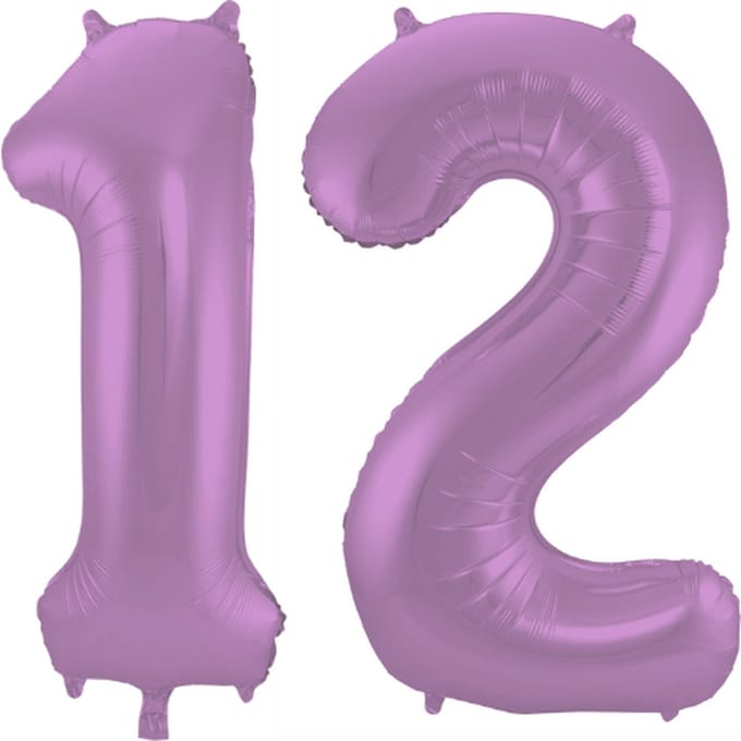 Folieballon 12 jaar metallic paars 86cm