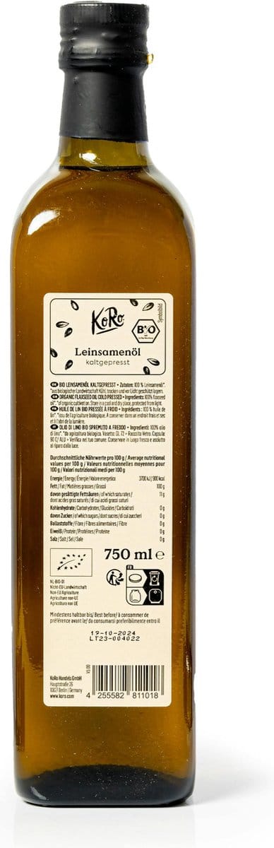 KoRo | Bio lijnzaadolie 0,75 L