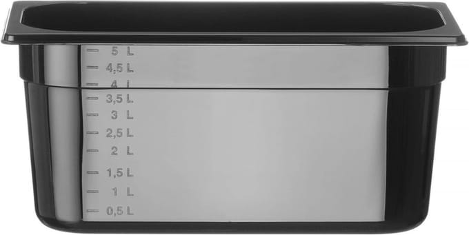 HENDI Gastronorm container – polycarbonaat – 5,7L – zwart – 325x176x150 mm