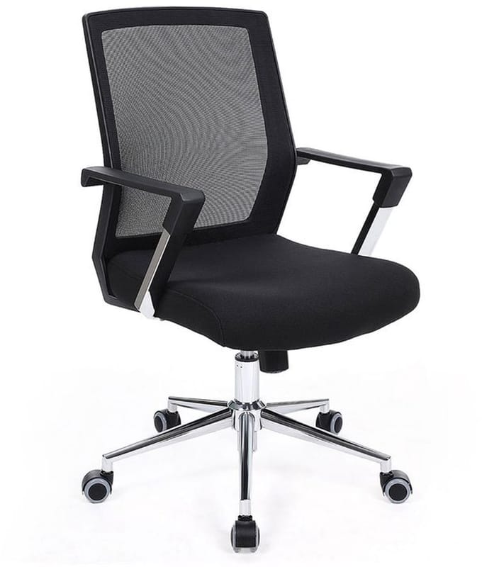 Songmics - Ergonomisch Bureaustoel - Comfortabel model - Kantelbare rugleuning - Kantoorstoel - Zwart