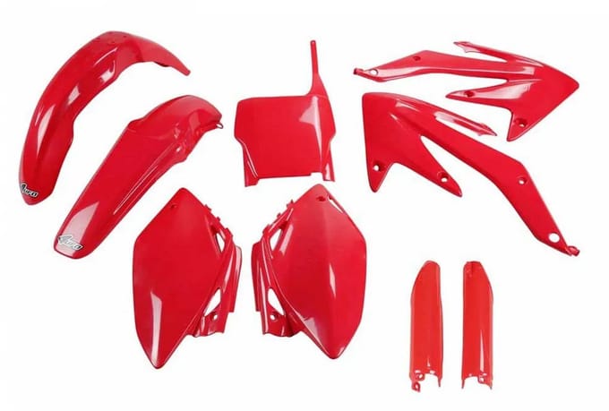 Ufo Honda Crf 450r 2005-2006 Hokit108f-070 Fork Protectors & Plastic Set Rood