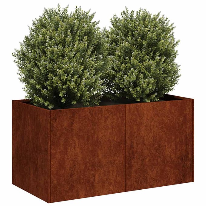 vidaXL - Plantenbak - roestig - 80x40x40 - cm - weervast - staal