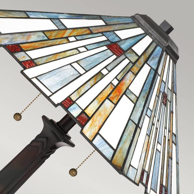 Quoizel Tiffany LED Tafellamp Maybeck | 2X E27 Max 60W | Valiant Bronze