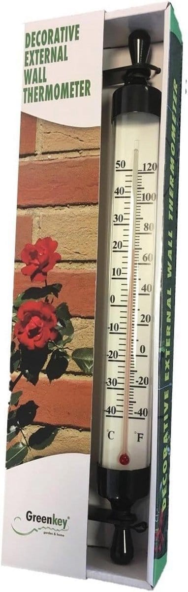 Buiten Thermometer met Aanpasbare Afleeshoek - Zwart - 40 cm
