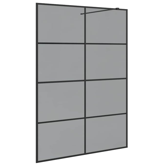 vidaXL - Inloopdouchewand - Zwart - 140 - x - 195 - cm - gehard - glas