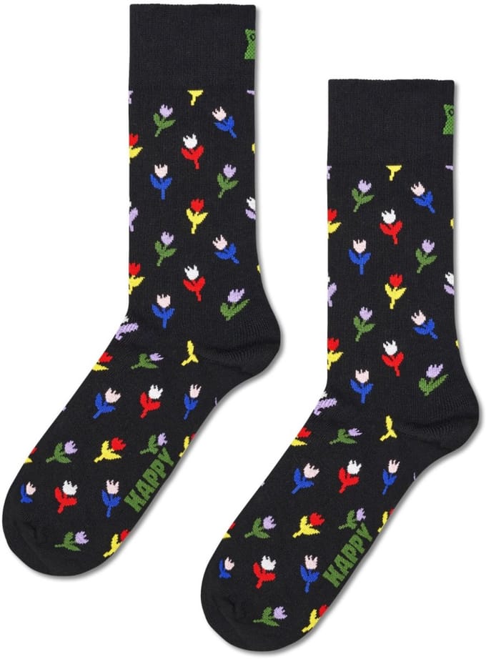 Happy Socks unisex sokken mini tulip zwart