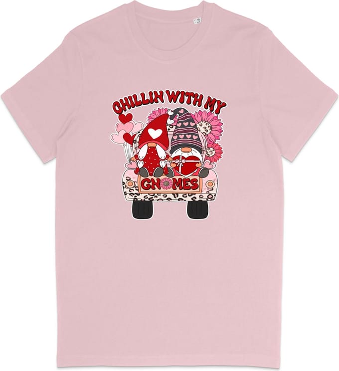 T Shirt Dames - Gnoom Liefde Hartjes - Roze - S