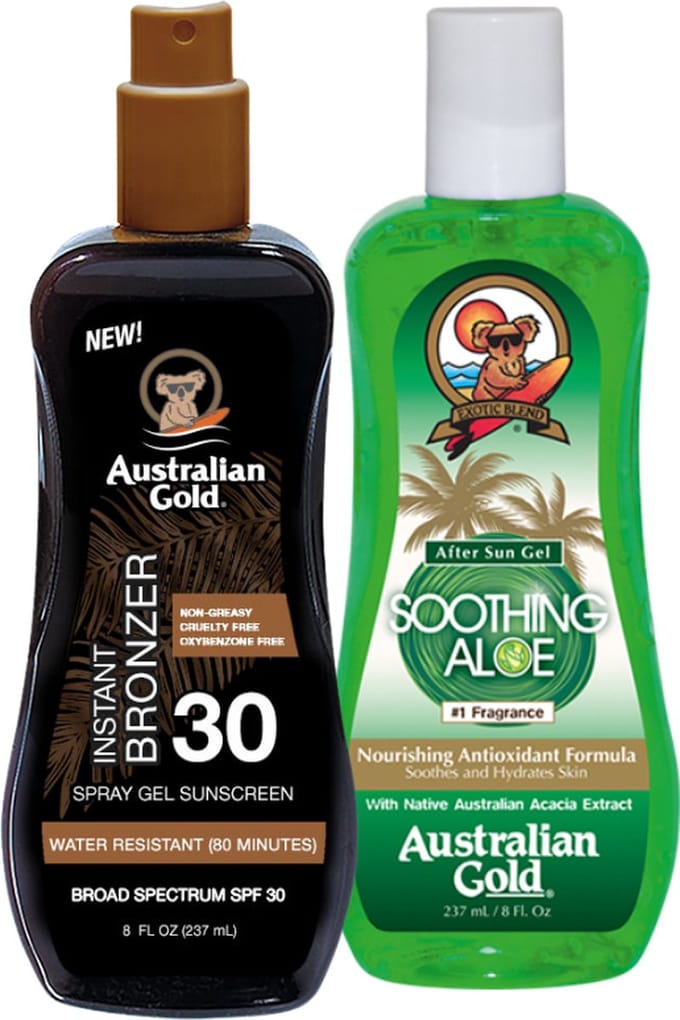 Australian Gold SPF30 met BRONZER + SOOTHING GEL