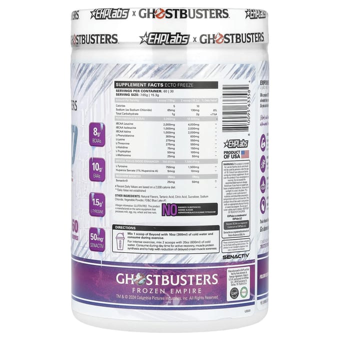EHPlabs, Ghostbusters, végan, BCAA-EAA, Ecto Freeze, 459g (16.2oz)