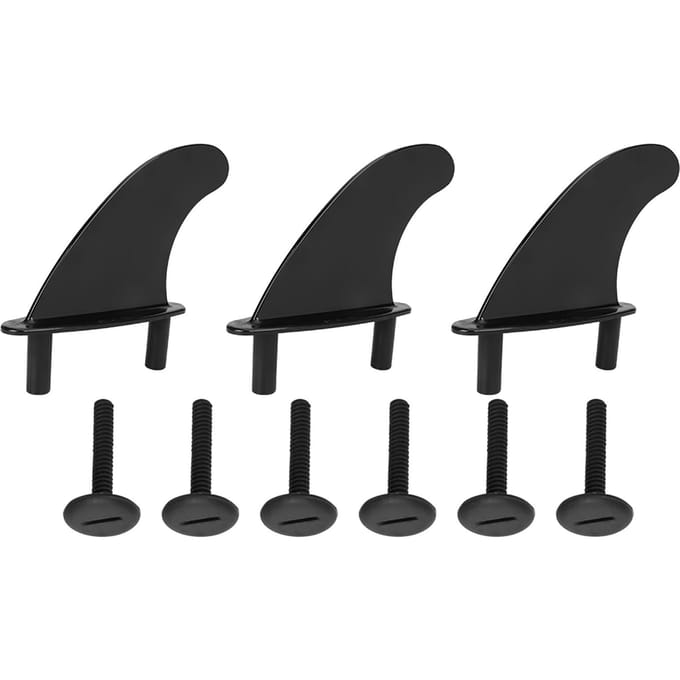 3 stuks Vin Roer Surfboard Zacht Longboard Top Skeg PVC met BevestigingsschroevenVin Roer black