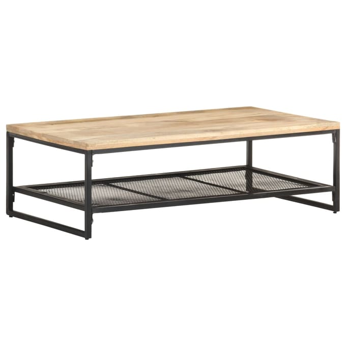 vidaXL - Salontafel - 110x60x35 - cm - massief - mangohout