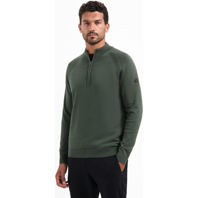 No Excess Pullover Half Zip High Collar Solid Dark Green Maat: L | Sweaters Outlet | Heren | Groen