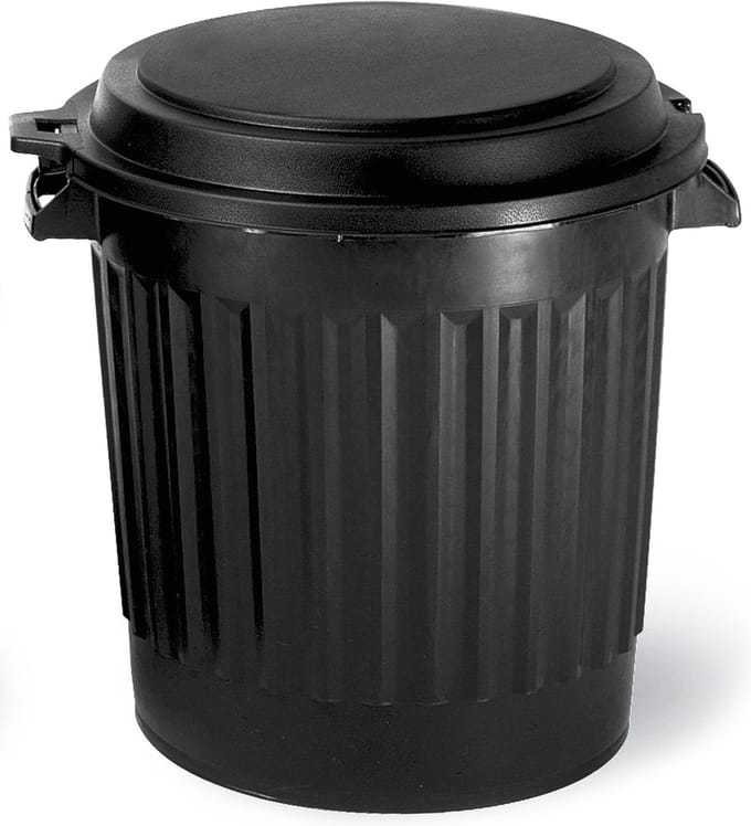 Vuilbak met deksel Zwart - 80 l