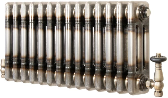 Kolomradiator - 3-kolom 300x650 mm - ruw metaal - incl. kraan