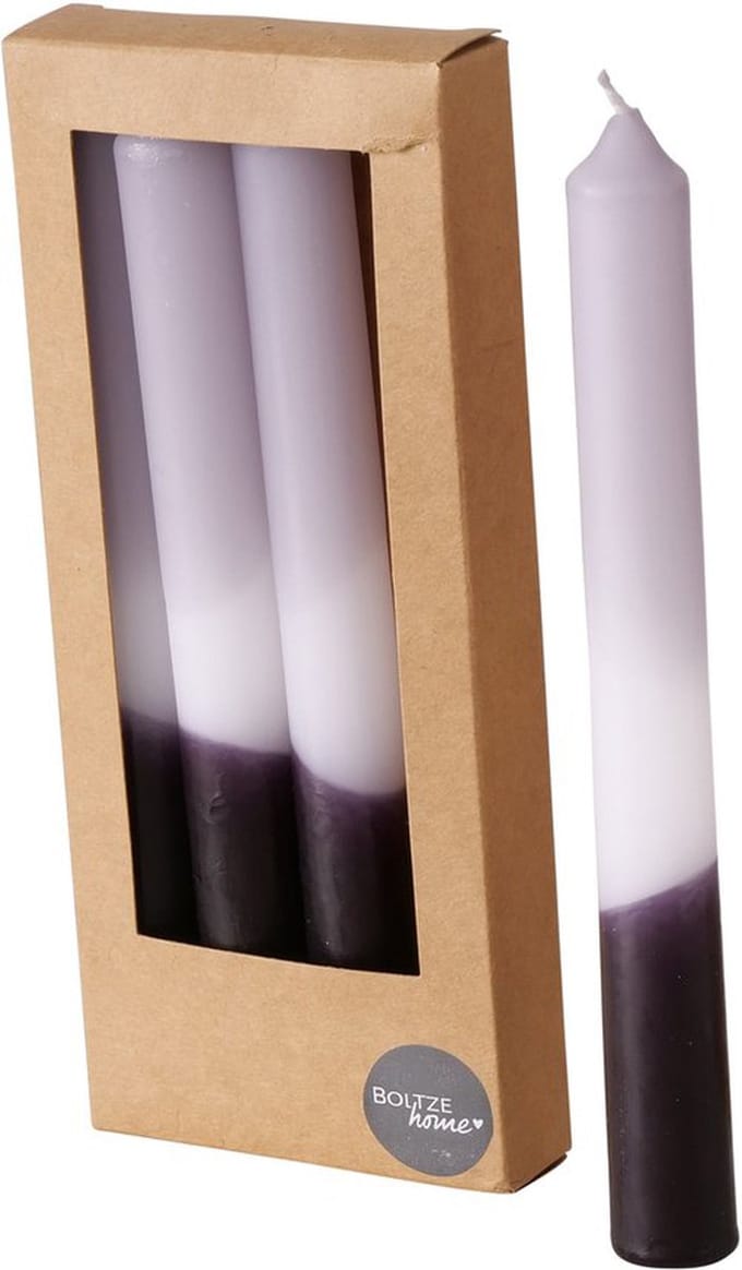 Staafkaars 25 cm diameter 2,20 cm verloop zwart - grijs - wit