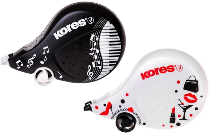 Kores wegwerp correctieroller 'BLACK & WHITE'