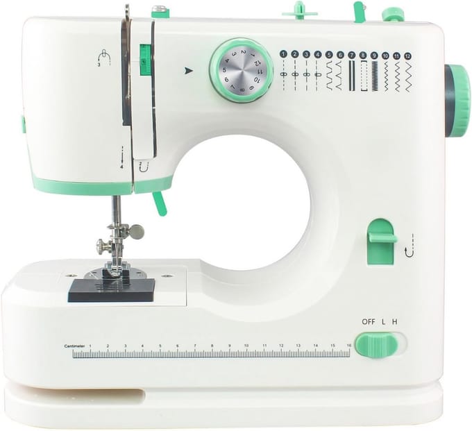 Naaimachine Beginners - Huishoudmachine Elektrisch - Kleding Maken - 12 Steken - Compact Formaat - Roze