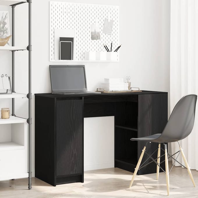 vidaXL - Bureau - 120x42x76 - cm - spaanplaat - zwart - eikenkleurig