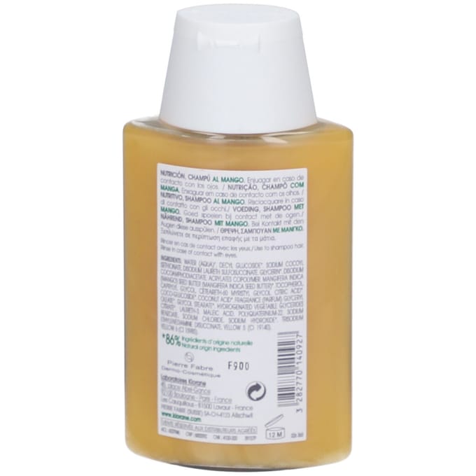 Klorane Mango Voedende Shampoo, Voedt & Geeft Glans, Droog Haar 100ml