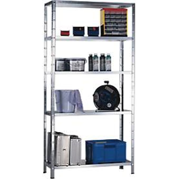 Legbordstelling in modulair systeem, Basisstelling, 1000 x 500 x 2000 mm, gegalvaniseerd