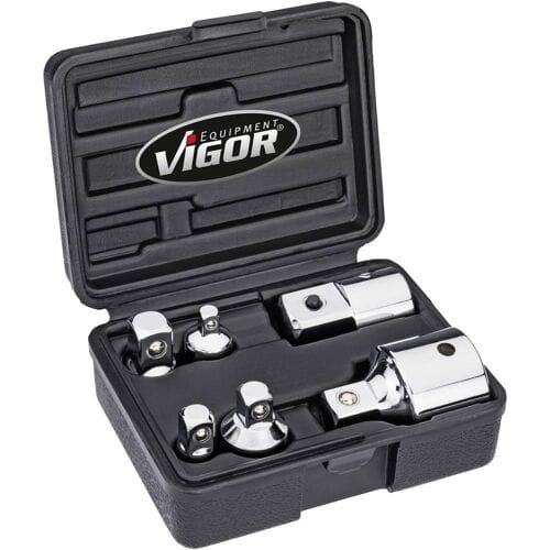 Vigor V1293 Dopsleuteladapterset Aandrijving 1/4 (6,3 mm), 3/8 (10 mm), 1/2 (12,5 mm), 3/4 (20 mm) 1 set(s)