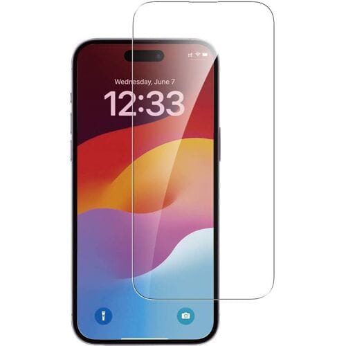 4smarts, Screenprotector geschikt voor iPhone 15 - 9H Tempered Glass & Second Glass, Transparant