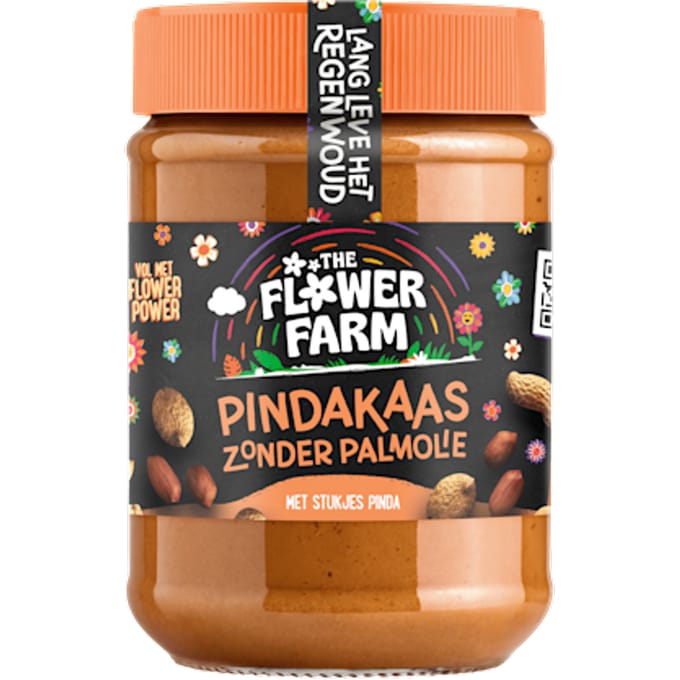 Pindakaas met stukjes zonder palmolie