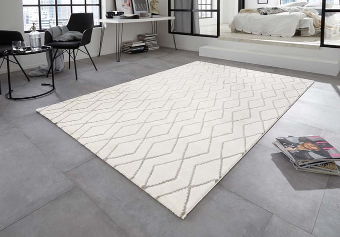 Design Vloerkleed - Rouen crème/grijs 120x170