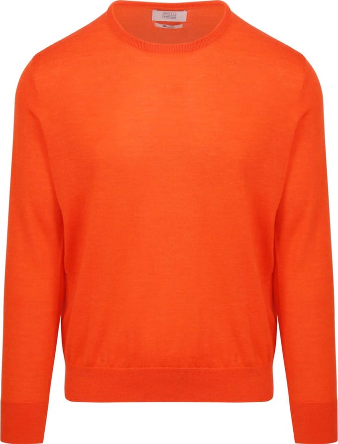 King Essentials The John Pullover Merino Oranje - Maat XXL - Heren - Pullovers
