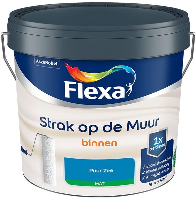 Flexa - Strak Op De Muur Binnen Mat - Puur Zee - Mengverf - 5 L