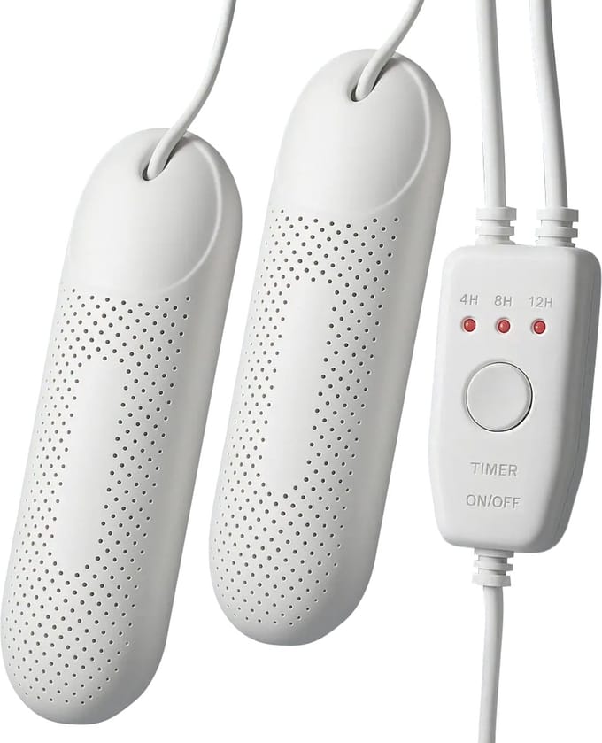 Nuvance Schoenendroger - Schoendroger met Timer - Schoenverfrisser - Droogfunctie - Shoedryer - Wit