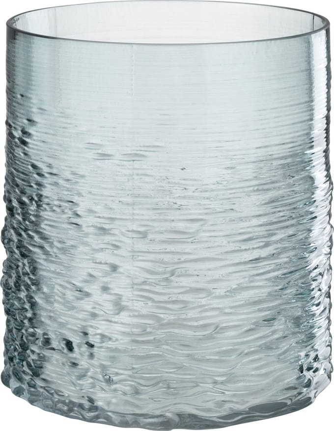 J-Line windlicht Zee - glas - blauw - small
